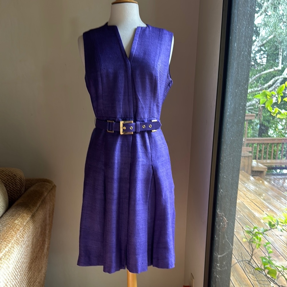 Carlisle Pleated Belted Dress